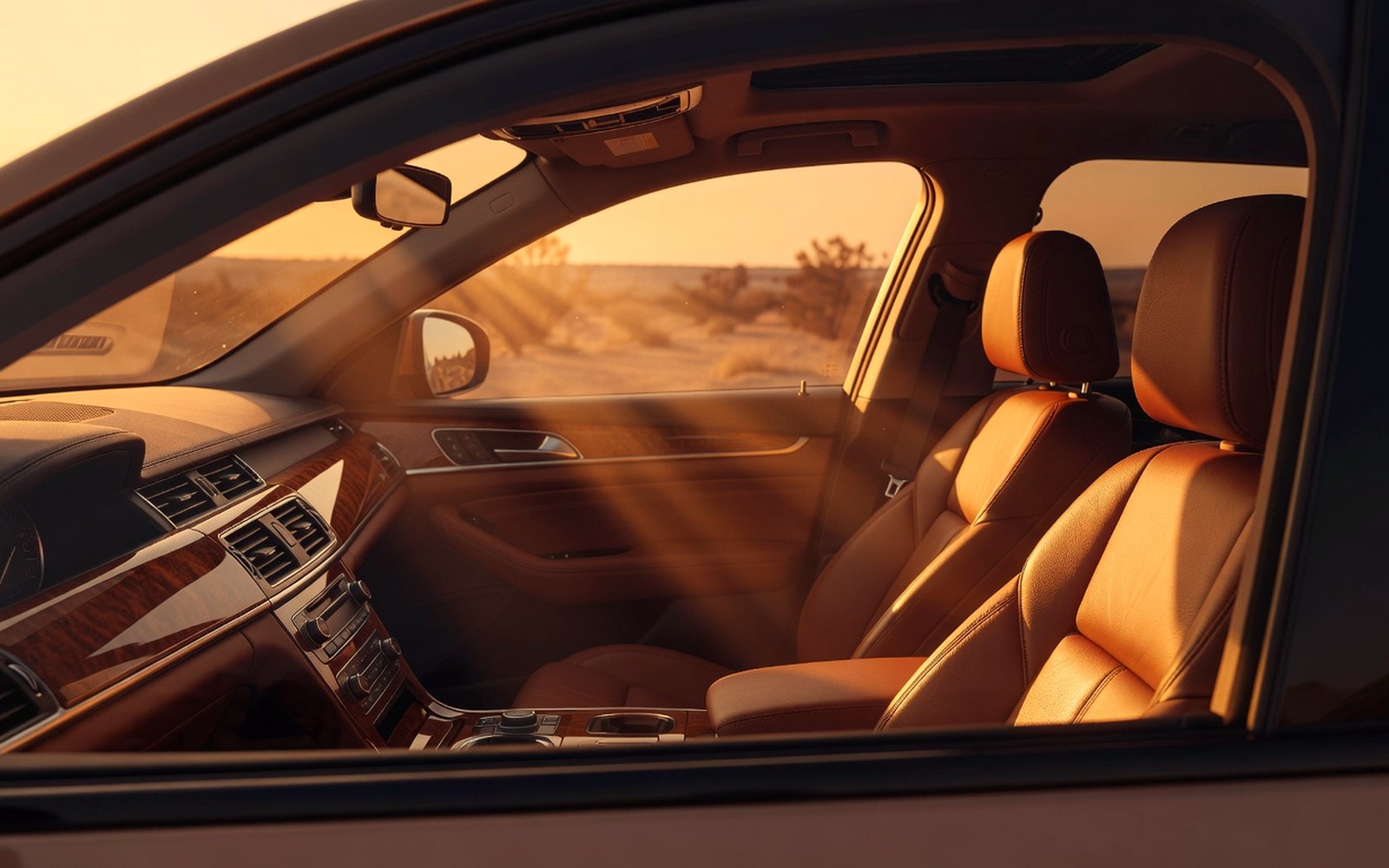Tinted vehicle glass protecting a clean interior from warm Arizona sun for Sun-Gard-style UV guidance